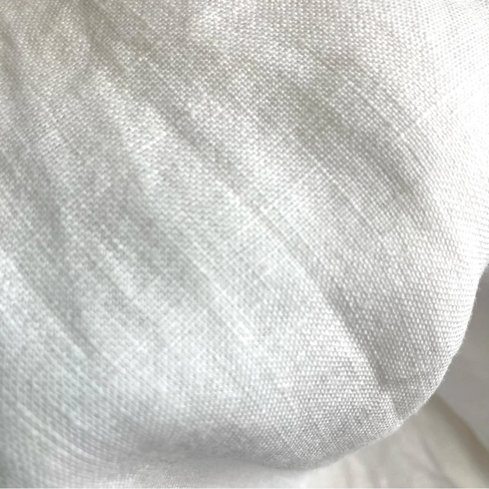 FLAX Relaxed Barrel Leg White Linen Casual Lounge Ankle Pants - Picture 7 of 7